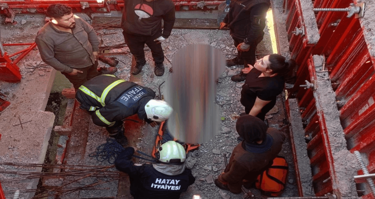 İnşaattaki kat boşluğuna düşen işçi felaketi yaşadı