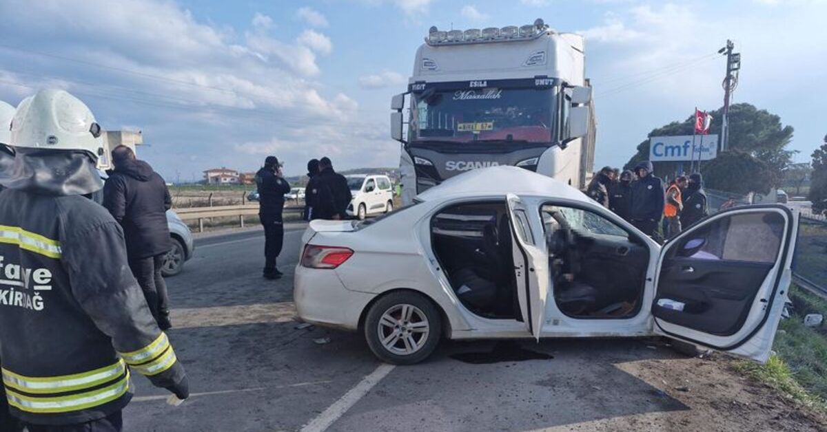 Tekirdağ’da TIR ile otomobil çarpıştı: 1 ölü, 2 yaralı